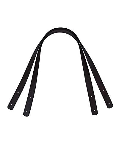 besbomig 2 Pièces Bandoulières en PU Anse Poignées de Sac à Main de 60cm Couleur Unie Sangle avec Rivet Accessoire pour Sac à Main Portefeuille,Noir