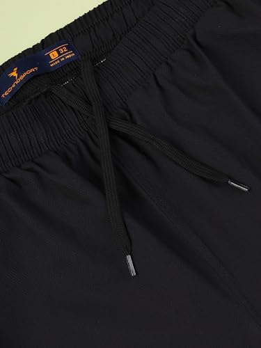 Image of TECHNOSPORT Men's Colorblock Slim Fit Sports Joggers TECHNOLITE Lightweight Active Track Pants Quick Dry Stretch Gym Running Training Fitness Activewear