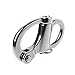 Pair of Stainless Steel 316 Fixed Snap Shackle，Quick Release Fixed Shackles with Round Ring Marine Boat Rigging Hardware (Length:35mm)