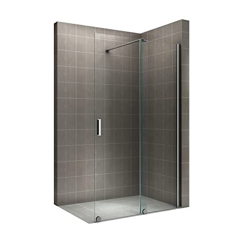 i-flair Walk In Duschwand mit Schiebetür NADINE 120x200cm in Chrom...