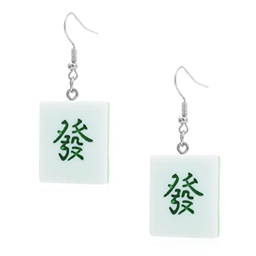 Boucles d'oreilles Mahjong pour soirées à thème et looks rétro décontractés