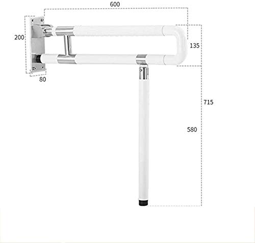 Grab Bars Chwytaki prysznicowe Składany podłokietnik ze stali nierdzewnej Dostępna toaleta łazienkowa dla osób starszych Łazienka Balance Bar (kolor: żółty, rozmiar: 60c