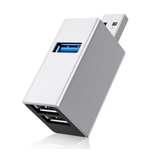 3 Ports USB Adapter, USB Hub with USB 3.0 and Double USB Adapter, Portable USB Splitter 1 in 3 Out for Keyborad, Mobile Hard Disk, U Disk, Camera, Mouse
