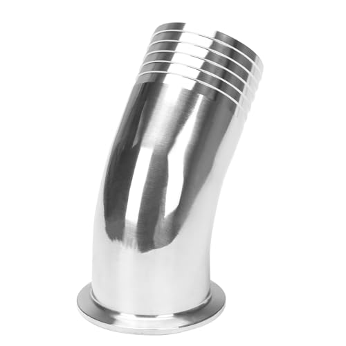 Image of DERNORD Sanitary Hose Barb Pipe Fitting 2 inch Tri Clamp (64MM Ferrule) 45 Degree Elbow Tube OD 2 inch /51MM