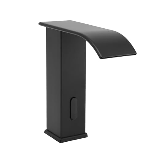 Robinet à capteur infrarouge | Robinet de cuisine sans contact avec valve en céramique - Détection automatique en acier inoxydable 304, filetage NPT1/2" (noir)