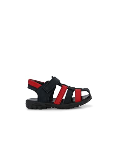 Tuskey Kid's Genuine Leather Cross Stitched Fashion Floater Sandals for Boy