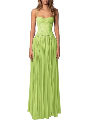 Wenlion Summer Spahghetti Strap Bridesmaid Dress for Women 2026 Spring