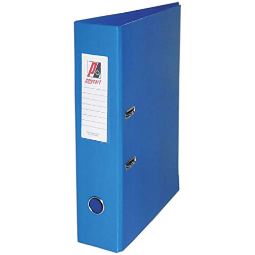 Pasta Registradora, AZ, Polycart, Ofício, Azul, 210x297mm, Lombo Largo, Pacote com 4 Pastas