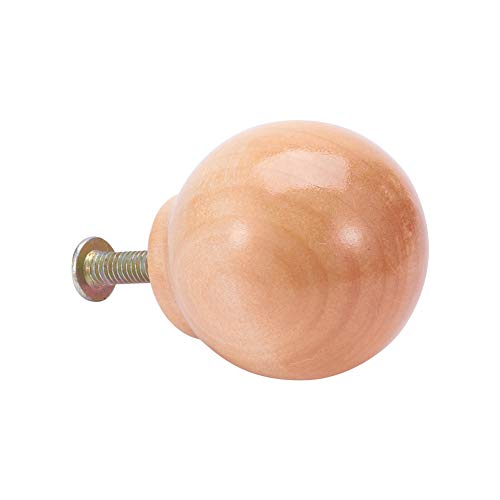 MroMax 引き出しハンドル 木製 木製引き出しノブ 取っ手 つまみ 引くノブ ハンドル 25個入り ネジ付き 30*30mm キャビネット 引き出し グリップ 家具 食器棚 木製ラウンド ドア ウッドカラー