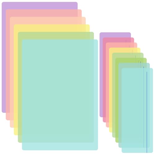 rietegio 14Pcs Dyslexia Overlays Overlays for Reading Dyslexia Coloured Overlays for Dyslexia Reading Ruler for Students to Reduce Visual Stress and Dyslexia Aids to Increase Reading Comfort and Speed