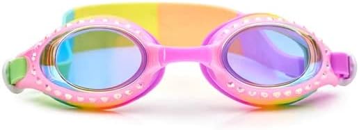 Bling2O Kids Swimming Goggles 100% Silicone Anti Fog UV Protection +6Yrs - Bubble Bath Pink Bandana