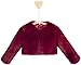 Lilax Girls Cozy Faux Fur Long Sleeve Crew Neck Dress Coat (Burgundy,7)