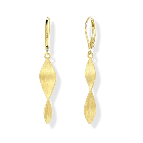 ASH'S CHOICE Boucles d'Oreilles Pendantes Or, Boucles d'Oreilles Longues avec Spirale, Hypoallergéniques, 14K Or Plaqué, pour Mariage, Banquet, Cadeaux Bijoux pour...