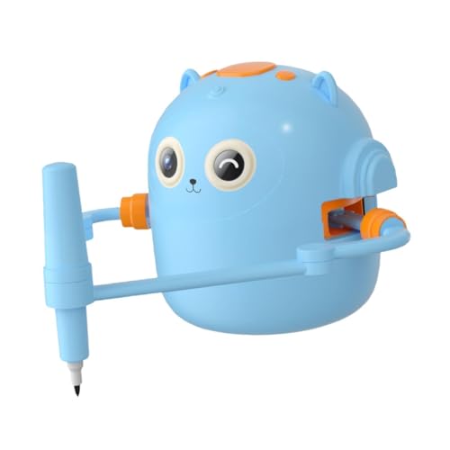Milageto Interaktiver Zeichenroboter, Desktop-Begleitroboter-Spielzeug, pädagogischer Zeichenroboter mit 100 Karten und 2 Stiften, elektrisches Robotik-Partner-Spielzeug für Kinder, Blau