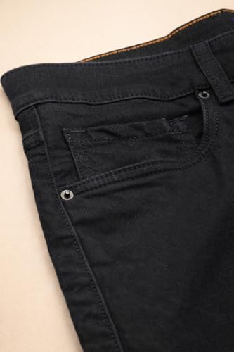 Image of Louis Philippe Men's Slim Fit Stretch Fabric for Comfort Authentic Twill and Durable Ankle Length Cropped Jeans