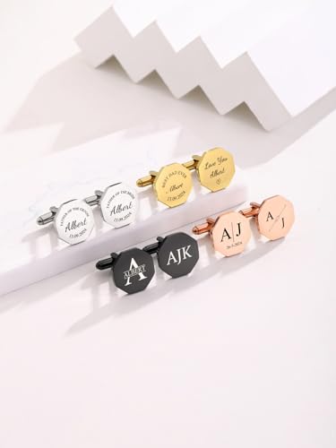 Gemelos personalizados para hombre PiercingJ con monograma miniatura 3