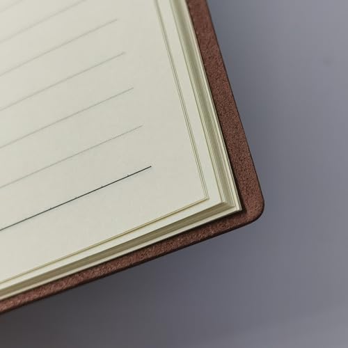 Oraivy Caderno de couro de capa dura para mulheres e homens, 14,5 x 21 cm, páginas pautadas A5 192 p