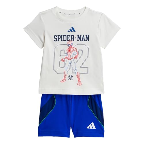 adidas Unisex bebé Marvel Spider-Man Set Track_Suit, white/team royal blue, 12-18 Months