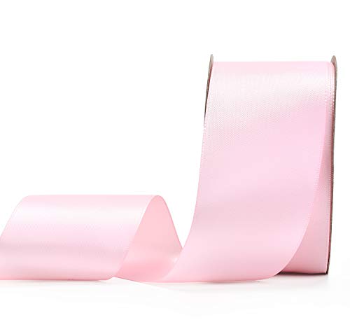 YAMA Double Face Satin Ribbon - 2 Inch 25 Yards for Gift Wrapping Ribbons Roll, Pink