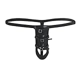JEATHA Herren Wetlook Mini Slip Jockstrap mit Bulge Beutel Männer Unterhose mit Penishülle Boxer Briefs Ouvert Höschen Reizwäsche Schwarz One_Size