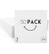 Golden State Art, 50 Pack 8x8 Uncut Photo Mat Matboard, White Backing Board for Frame, Picture, P...