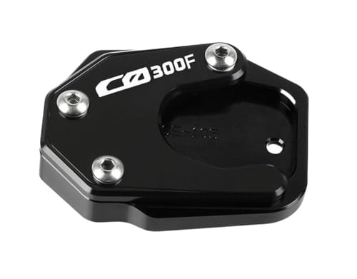 Pied béquille latérale plaque agrandisseur CB300F protection moto noire