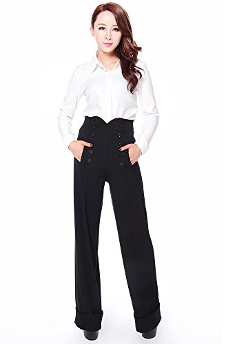 CHIC STAR Plus Size Womens 1940s Style Pants 24 Black