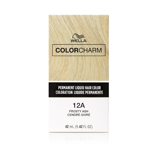 COLORCHARM Permanent Liquid Hair Color for Gray Coverage| 12A Frosty Ash Blonde| 1.4 Fl Oz