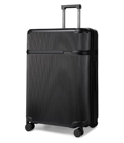 Image of Arctic Hunter 28 inch Check-in Trolley Bag Large 75cm PC Hardshell Suitcase with Multi-Pocket Storage, TSA Lock & Silent 360 TPE Wheels, Anti-Collision Design,Black