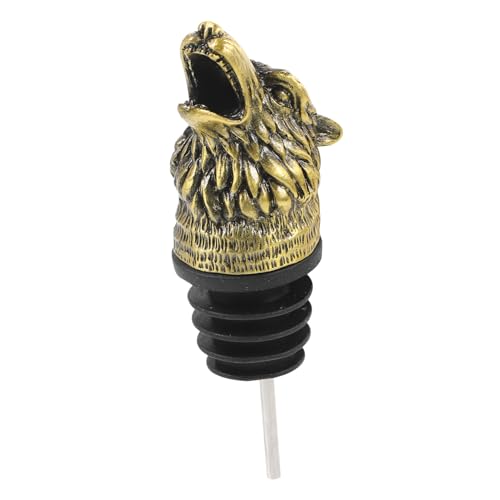 TIDTALEO Wolf Head Wine Pourer Wine Drinks Utensils Pourers Party Spouts Cow Head Wine Pourer Pour Spouts Bottle Pourer Wine Stopper Vacuum Wine Bottle Alloy Tea Bottle Stopper, 10.30X3.50X3.00CM