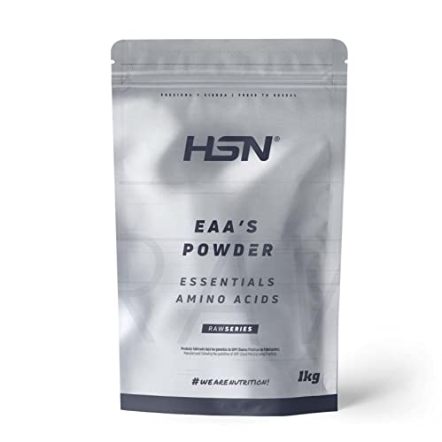 HSN Aminoácidos Esenciales en Polvo Sin Sabor | 1Kg | 9 Aminoácidos Esenciales (EAA's) en Forma Libre | Sin Edulcorante | No Contiene Dosificador | No-GMO, Vegano, Sin Gluten