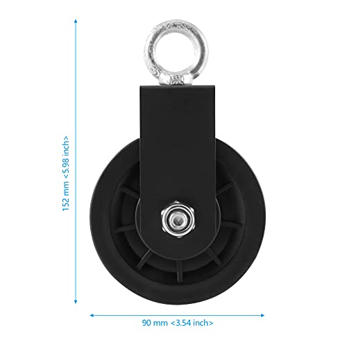 3 Pack 3.54 in/90 mm Pulley System Cable Pulley Silent Bearing Traction Wheel, Heavy Duty Nylon Gym Cable Pulley with U-Shaped Fixed Bracket, 360 Degree Rotation Traction Wheel by SEHOI - Image 2