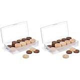 Boîte de 40 pions de dames en buis