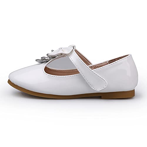 Girl's Adorable T-Strap Mary Jane Ballerina Flat Rhinestone Princess Party Dress Shoes(Toddler/Little Kid)2
