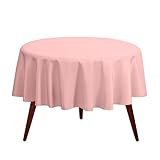 Gee Di Moda Round Tablecloth - 70 Inch Pink Round Table Cloth for 24 to 48 Inch Round Tables - Heavy Duty Washable Fabric - for Buffet Table, Holiday Party, Dinner, Wedding & Baby Shower