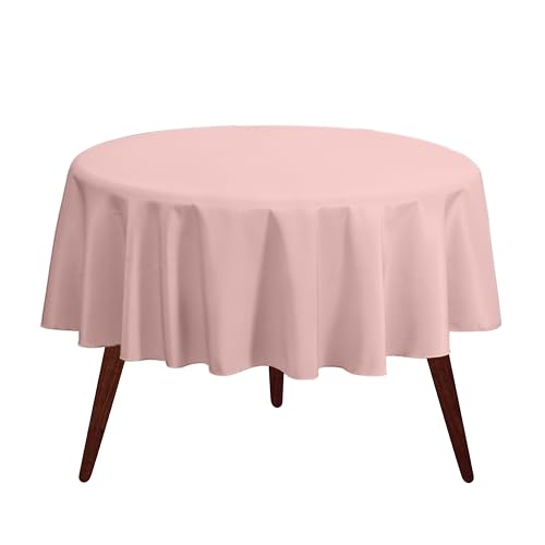 Gee Di Moda Tablecloth - 70" Inch Round Tablecloths for Circular Table Cover in Pink Washable Polyester - Great for Buffet Table, Parties, Holiday Dinner & More