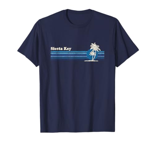 Siesta Key FL T-Shirt Vintage 80s Palm Trees Sunset Tee T-Shirt