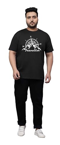 Image of West Gate Clothing Plus Size Cotton T-Shirt for Men | XL, 2XL, 3XL, 4XL, 5XL | Black, Red, White, Blue, Grey Melange | Mens Combo