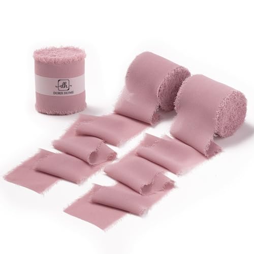 DORIS HOME Mauve Chiffon Ribbon for Flower Bouquet, 2