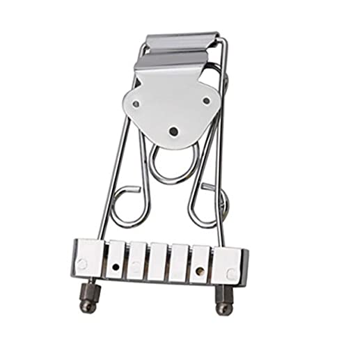 HEMOTON Guitar Bridge Tailpiece for 6-string Electric Guitars Silver Chrome Plated Design