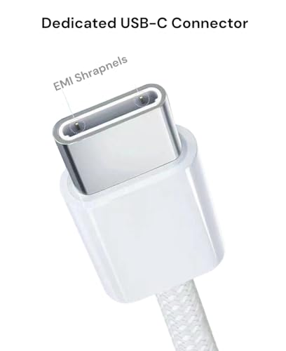 Premium Braided, USB-C to USB-C Fast Charge Cable, 480 MBPS Speed, for Apple iPhone 17,16,15/17,16,15 Pro/15,16 17 Pro Max, iPad Samsung Galaxy, Tablets, Laptops, 3.3ft/1M, White (Braided, 6.6Ft/2M) image 5