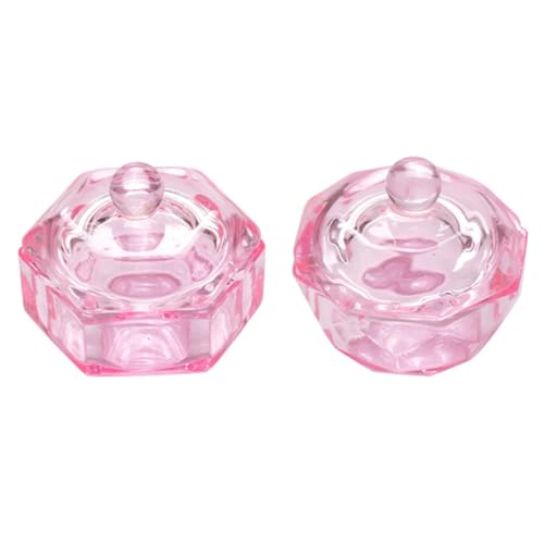 2 pocillos de cristal para manicura con tapa miniatura 1
