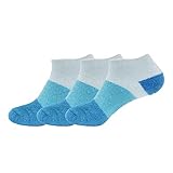 BambooMN Women's Small Fuzzy Soft Aloe Infused Nylon Spa Socks, Blueberry, 3 Pairs