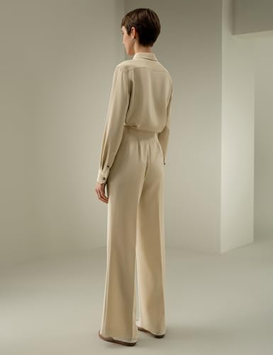 LilySilk 100% Silk Trousers for Women Straight Leg Pants Flattering Fit4