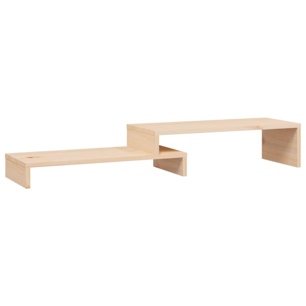 Vidaxl Natural Solid Wood Pine Monitor Stand Wooden Screen Riser Desktop Laptop Stand Monitor Desk Mount Display Riser Desktop Organiser (52-101) X22x14 Cm