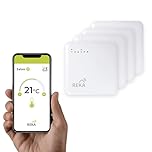 Thermostat pour radiateur Electrique Intelligente Connectée REKA - Contrôle Température Via Appli Tuya, Programmation, Détection Fenêtres Ouvertes - Compatible Assistants Vocaux (1, sans Passerelle)