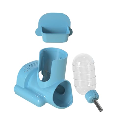 HEMOTON 3-in-1 Hamster Feeder Water Bottle Hideout Bowl Rugged Material Easy Clean Pet Supply