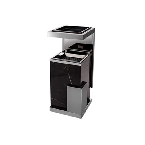 GFHTRELY Papelera de Reciclaje Bote de Basura de mármol, vestíbulo del Hotel, Edificio de oficinas, Vertical de Acero Inoxidable con cenicero, Comercial al Aire Libre Decoración para Exteriores(B)