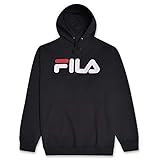 Fila Mens Big & Tall Pullover Fleece Hoodie Sweatshirt Black XLT