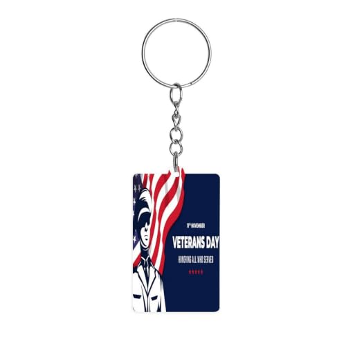 LSCDHDPC Veterans Day Acrylic Keychain White 2X1.2in